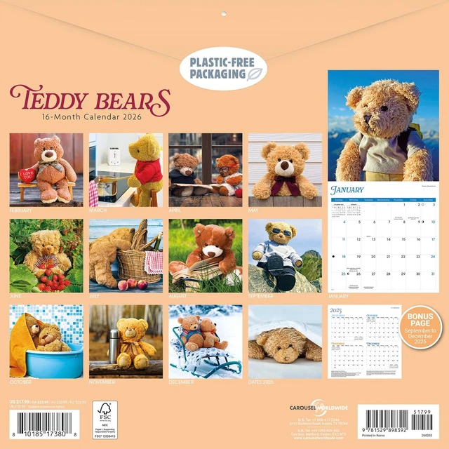TEDDY BEARS CALENDAR 2026 19 61 PicClick UK TEDDY BEARS CALENDAR 2026 19 61 PicClick UK