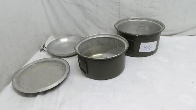 2 x Alukochtopf 5 / 7Liter  mit Deckel Aluminium Kochtopf ex. Bundeswehr (YX4)