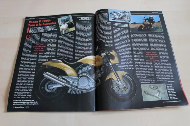 Motorradfahrer 2679) Voxan V 1000 in einer ersten Vorstellung auf 2 Seiten