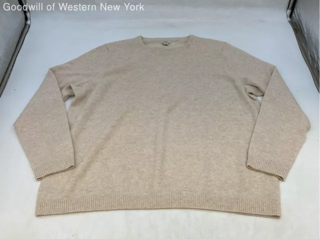 L.L. Bean Beige Cashmere Sweater Women's Plus Size 2X
