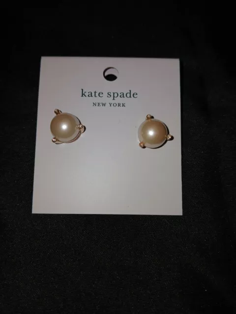 Kate Spade New York Rise And Shine Pearl Blush Stud Earrings Nwt