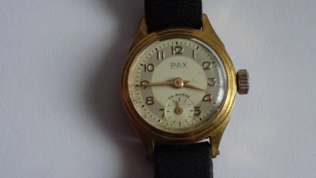 Montre Vintage Femme Pax - Mécanique Manuelle - Cadran Argenté - Occasion élégante