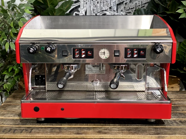 Macchina Caffe' Espresso Wega Atlas 2 Gruppo Rossa Commerciale Cafe Latte