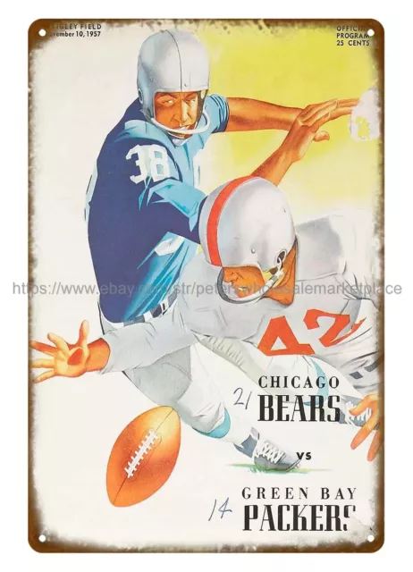 1957  football Programs vs  metal tin sign