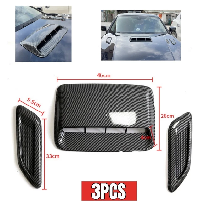 3x Universal Car Decor Air Flow Intake Scoop Vent Bonnet Cover Hood Trims Outlet