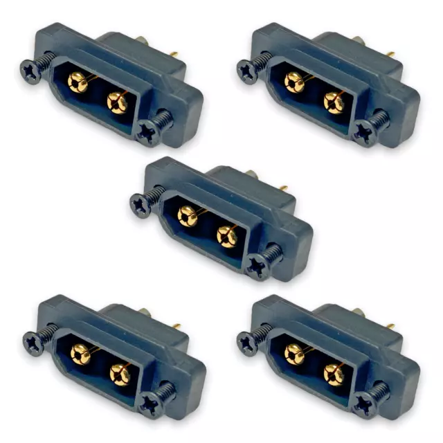 ✅ 5x XT60E-M Einbaustecker Stecker Schwarz Male Lipo Akku XT60 XT60E + Schrauben