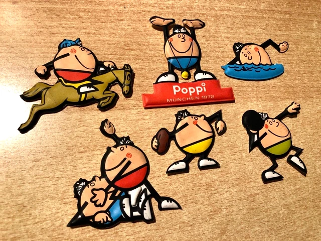 6 figurine Plasteco tipo Mio Locatelli serie Sport Monaco 72 retro marcato Poppi