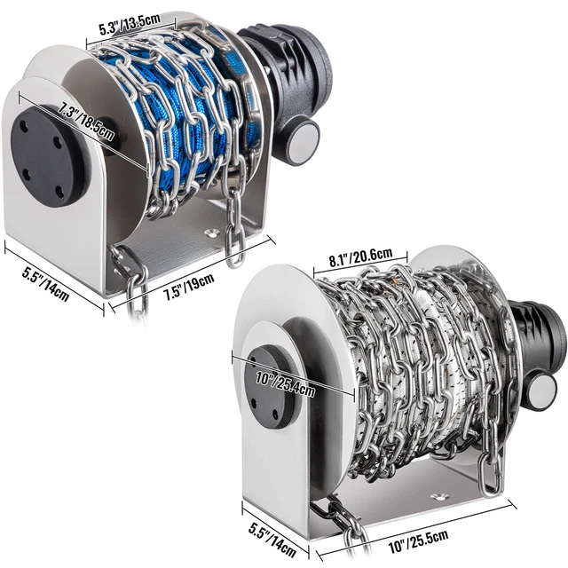 VEVOR ELECTRIC ANCHOR Winch Drum Winch 2500kg/2800kg Load Rope/Chain