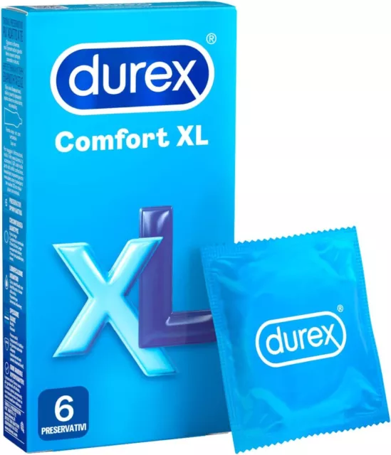 Preservativi Durex XL Profilattici Extra Large 60 mm in scatola da 6 o 144