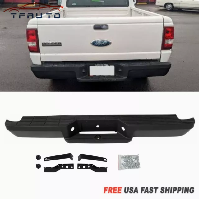 Black Steel Rear Step Bumper Assembly For Ford Ranger 1993-2011 Fleetside