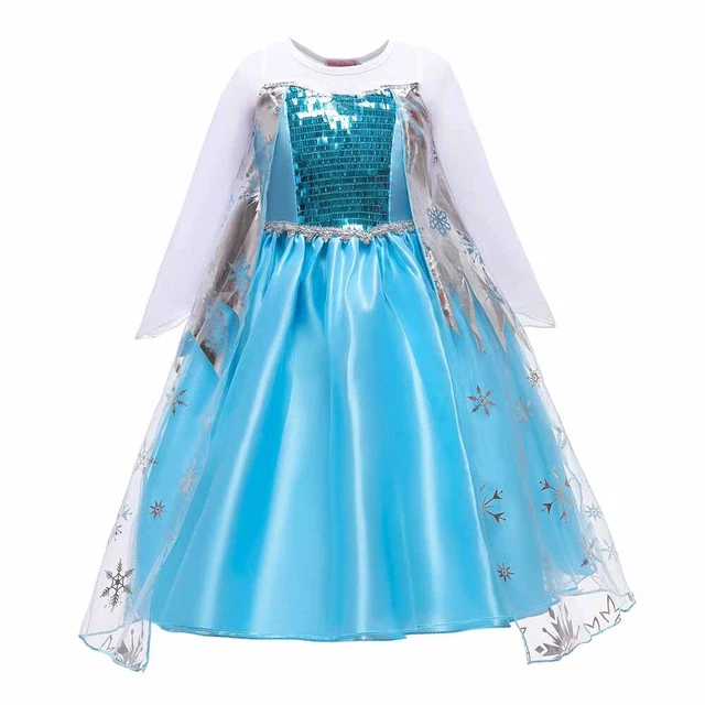 Costume Halloween Regina delle Nevi Anna Frozen Principessa Elsa Abito Ragazze Festa Cosplay 8