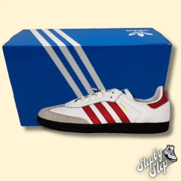 Adidas Originals Samba OG Weiß Grau Rot Gr. 44 Herrenschuh Sneaker  ✅NEU/OVP✅