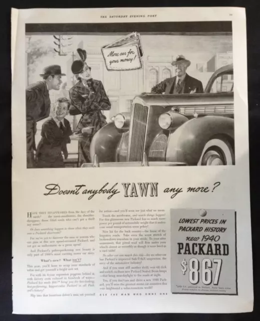 1940 VTG Antique Automobile Print Ad ~ Packard