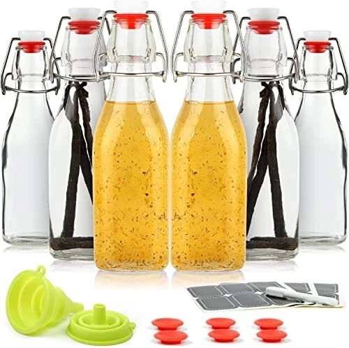 Set of 12-8.5oz Swing Top Glass Bottles - Flip Top Brewing Bottles