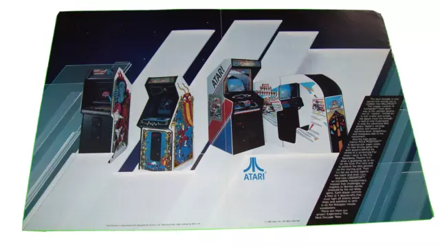Atari The Next Decade Vintage Video Arcade Game Print Ad Milipede Pole Position