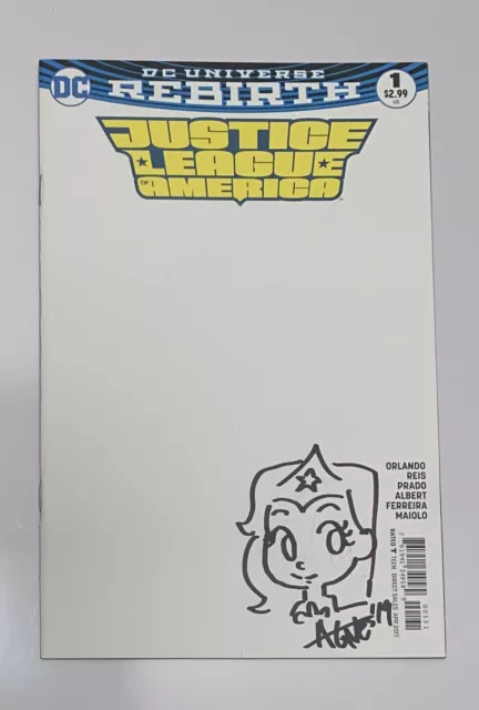 DC Justice League of America 1 Blank Variant Wonder Woman Agnes Garbowska Sketch