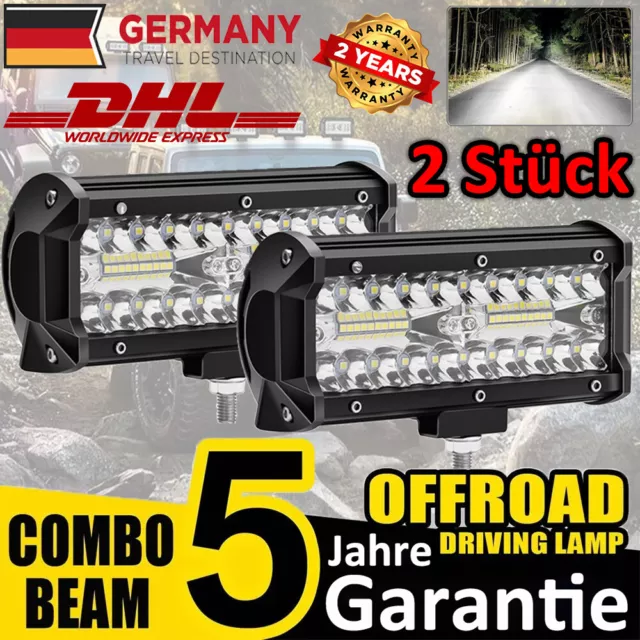 2x 1000W LED ArbeitsscheinwerferLichtbalken Lightbar Auto LKW Bagger 12V/24V Neu