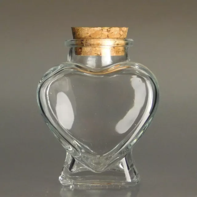 Tintenfass aus Glas mit Korken 75ml - Leer für Füller Tinte - Tintenglas Herz