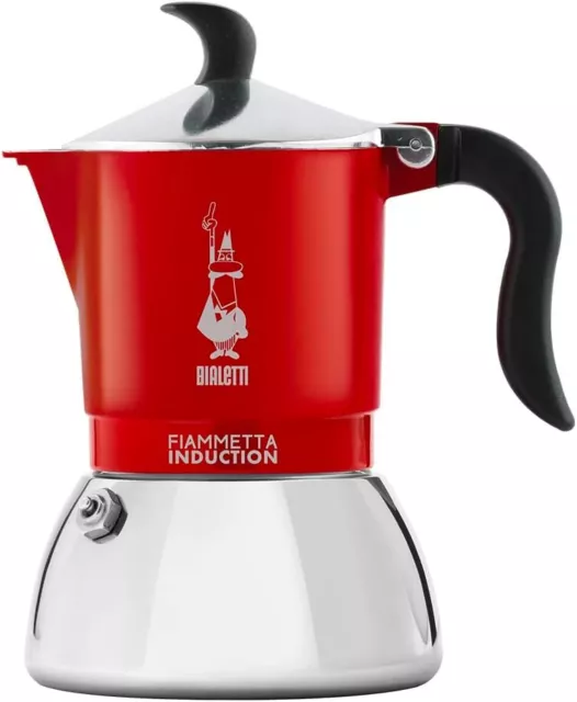 Bialetti Moka Fiammetta Induction Rossa Caffettiera Induzione 2 o 4 Tazze