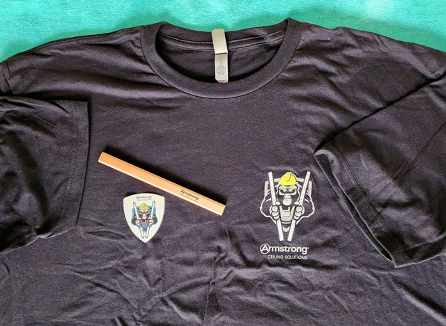 Armstrong Ceiling Solutions - Logo - T-Shirt XXL, Carpenters Pencil & Decal  NEW