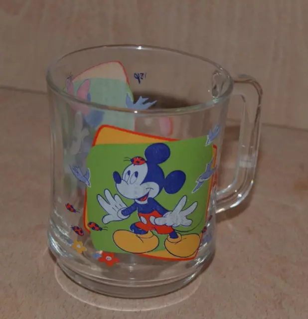 Glasbecher Mickey und Minnie Mouse Kaffeetasse Duralex Frankreich