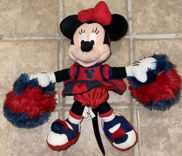 VTG Disney World Disney Minnie Mouse 10” Plush Cheerleader Rare Fun Awesome Cute