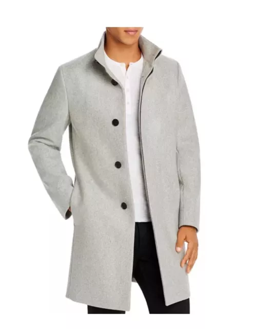 NWT  Theory Men’s Regular Fit Belvin Grey Melange Modus Melton Coat $845 XXL