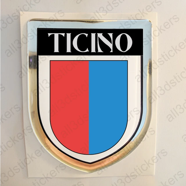 Autocollant Suisse 3D En Résine - Drapeau Suisse Chromé 80x65 Mm - Adhésif Pour Voiture, Moto, Casque - Résistant Aux Intempéries