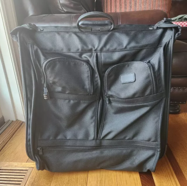 TUMI Alpha Black Large Garment Bag Extended Trip Luggage Rolling Suitcase