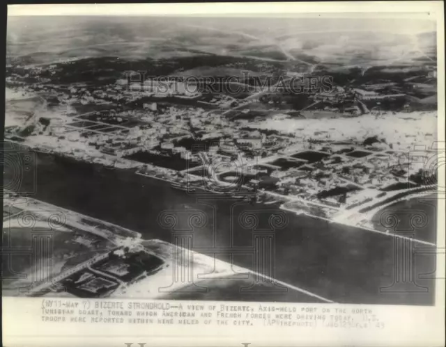 1943 Press Photo View of Bizerte, port city along the north coast of Tunisia