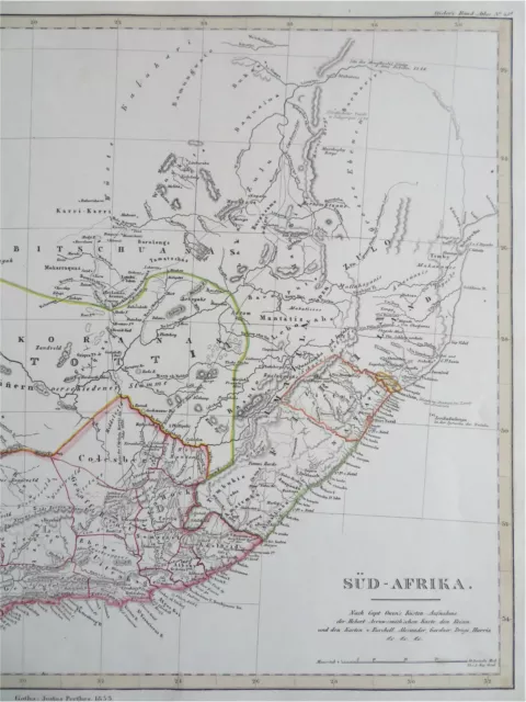 South Africa Cape Colony Table Bay Cape Town 1853 Stieler detailed map 3