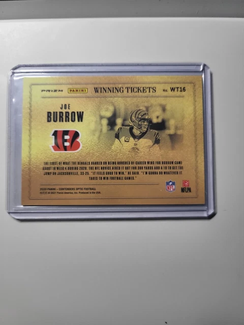 2020 Panini Contenders Optic Joe Burrow RC SILVER PRIZM Winning Tickets 2