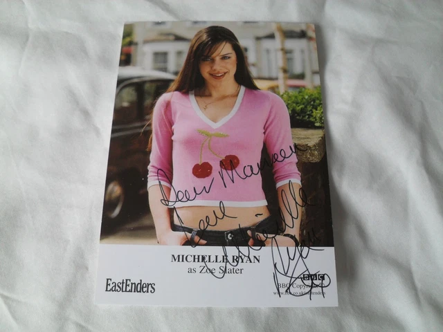 MICHELLE RYAN - autographed photo cast card signed by Michelle Ryan EASTENDERS