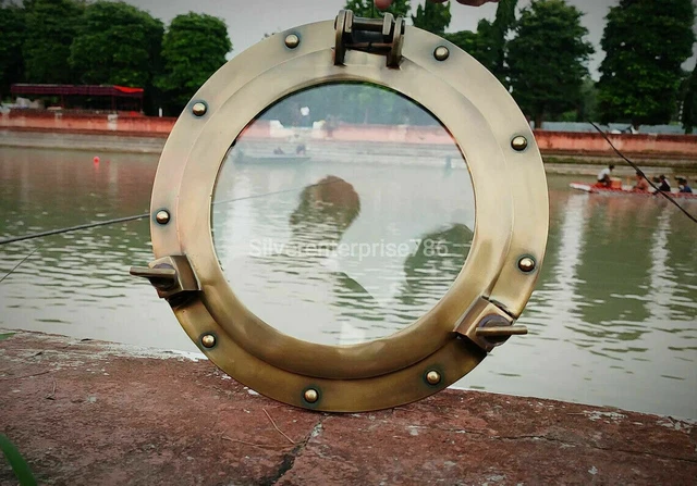 15 " Antik Messing Bullauge Nautisch Maritim Schiff Boot Wand Fenster Heim Dekor