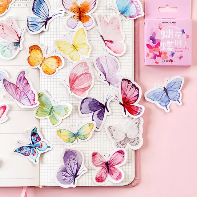 46pcs Butterfly Garden DIY Diary Stickers Paper Lables Gifts Packaging Decor XI 3