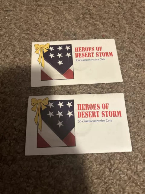 (2 Sealed!!) 1991 Heroes Of Desert Storm $5 Commemorative Coin