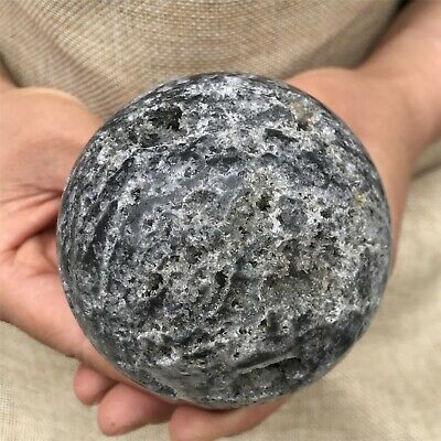 660g Natural sphalerite Geode Quartz sphere Crystal Ball Reiki Healing gift