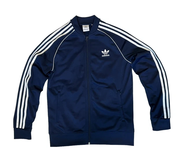 adidas Adicolor Classics Track Jacket Blue Front Zip Long Sleeve Youth Size L