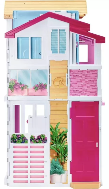 Mattel Barbie Pink Passport 3-Story Townhouse Fold up Dream House