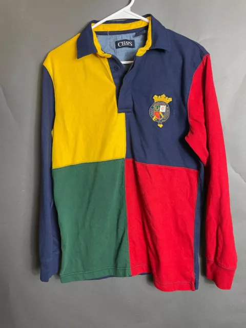 Chaps Ralph Lauren Colorblock Rugby Polo Shirt Mens S  MCMLXXVII Y2K