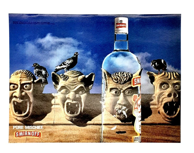 Smirnoff Vodka Gargoyle ad original 1995 pure mischief advertisement