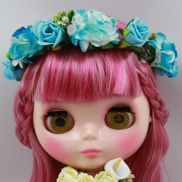 Takara 12" Neo Blythe Mix Rose Red Hair Nude Doll from Factory TBY160