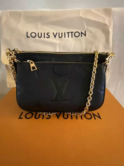 Louis Vuitton Black Monogram Giant Empreinte Leather Wild at Heart Multi Accessories Pochette Bag