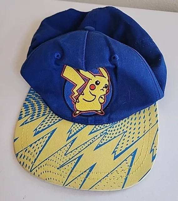 Pokemon Hat Pikachu Youth Adjustable Official OSFM Blue Yellow Nintendo