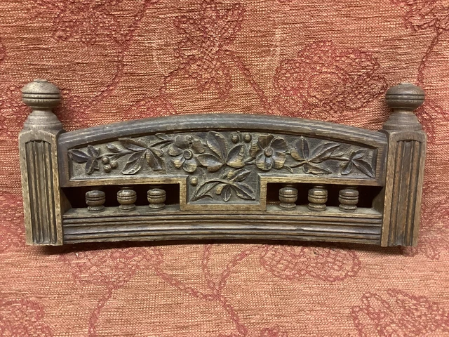 Carved Oak Pediment/Panel Salvaged Vintage Up Cycle Repurpose Reclaimed
