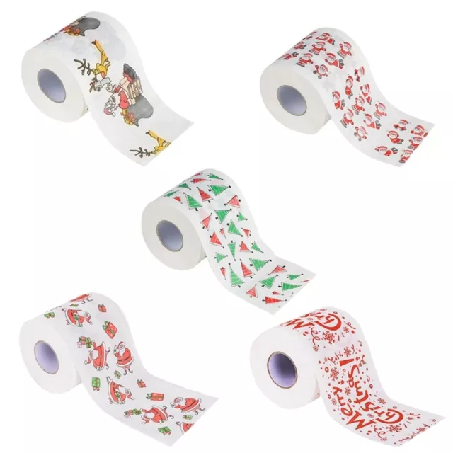 Christmas Toilet Roll Paper Novelty Santa Claus Tree Bath Tissue Napkin Party