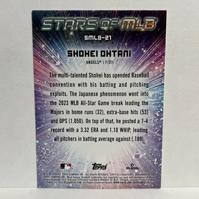 TOPPS 2024 STARS of MLB Shohei Ohtani! 🔥 LA ANGELS SMLB21 🐐 1.40