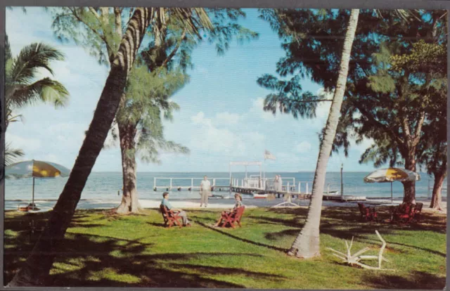 Boat dock at South Seas Plantation Captiva Island FL postcard 1950s