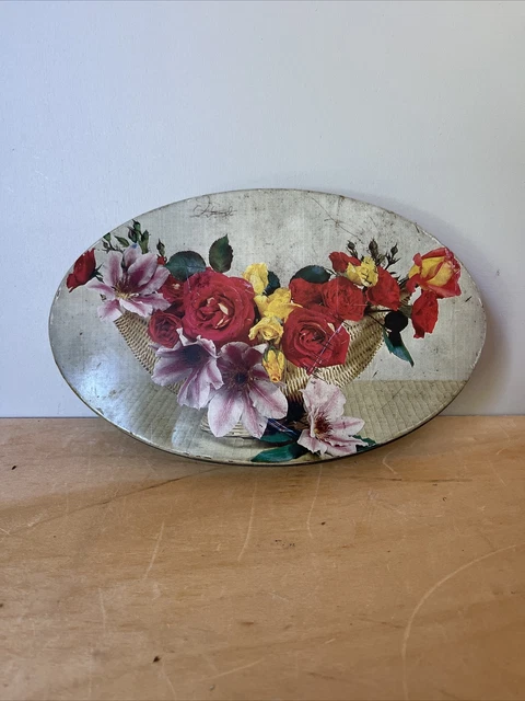 ancienne boite a bijoux metal argente ? decor fleurs roses ecrin Art Nouveau