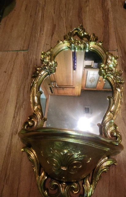 Vtg Dart Ornate Mirror Shelf Wall Hanging 1970